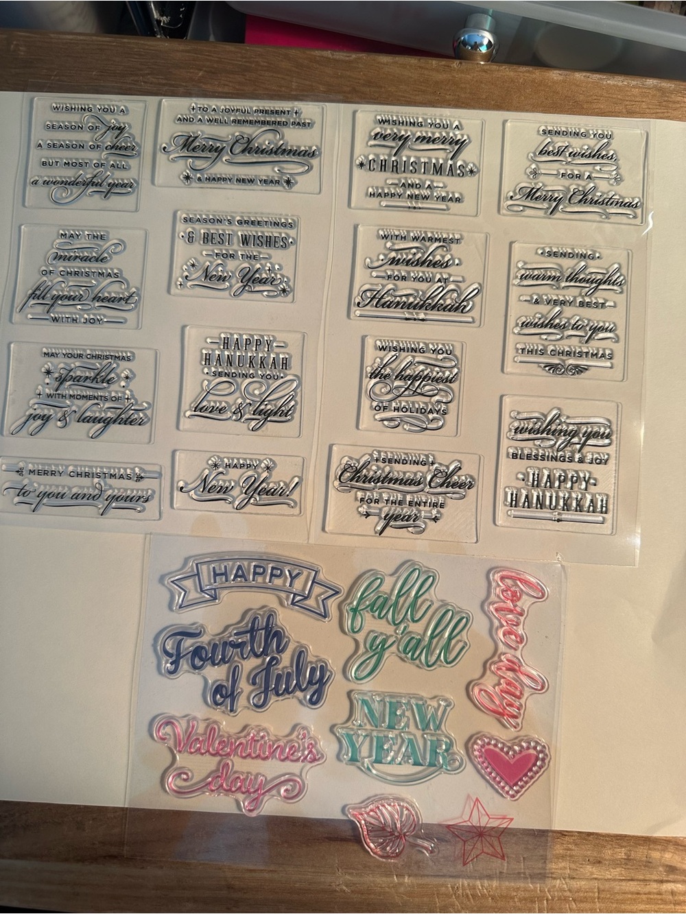 Clear Seasonal Sentiment Stickers Set - $12 for all three sets
